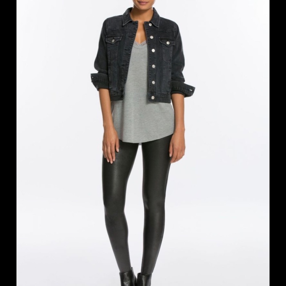 Brand New SPANX Faux Leather Leggings Medium Tall